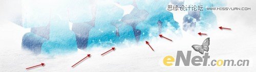 Photoshop制作暴风雪中的立体字特效