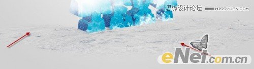 Photoshop制作暴风雪中的立体字特效