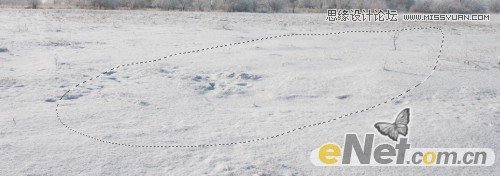 Photoshop制作暴风雪中的立体字特效