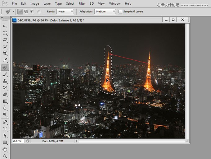 Photoshop CS6新功能：Remix Tool乾坤大挪移