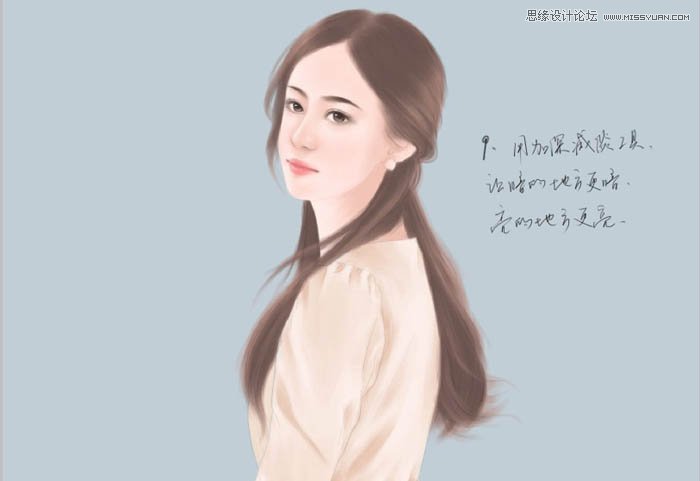 Photoshop绘制古典美女风格的头发部分