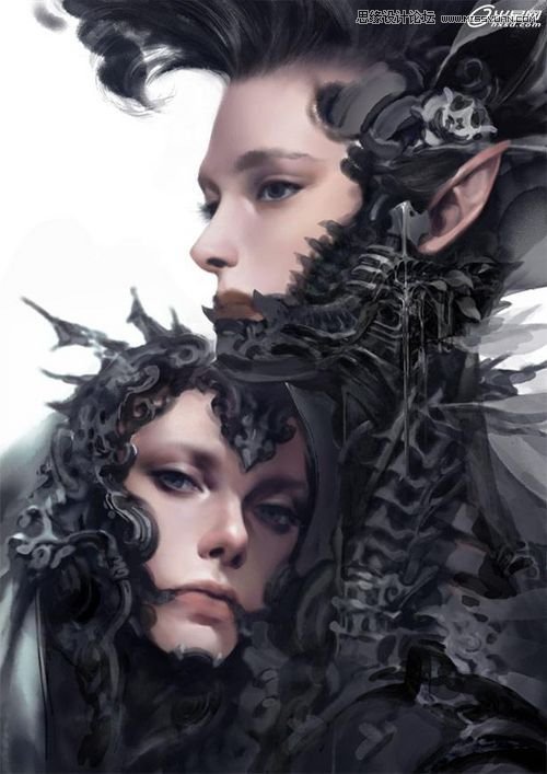 Photoshop绘制纹银插画《赤子》哥特写实技法