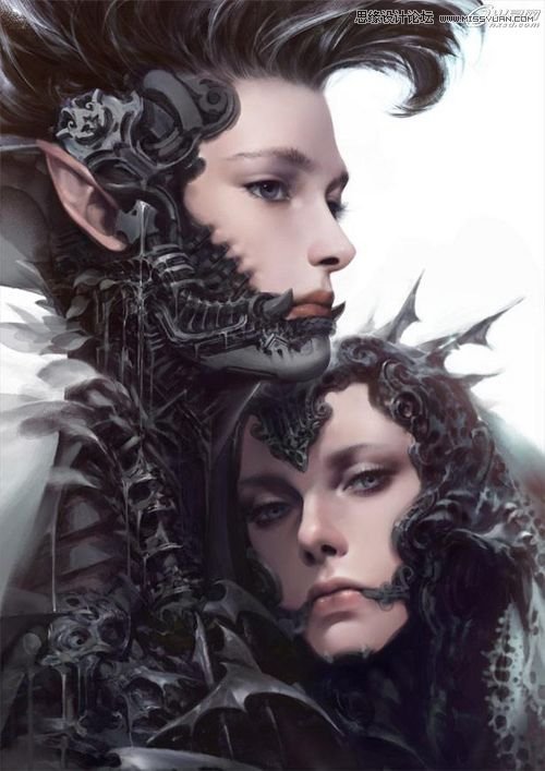 Photoshop绘制纹银插画《赤子》哥特写实技法