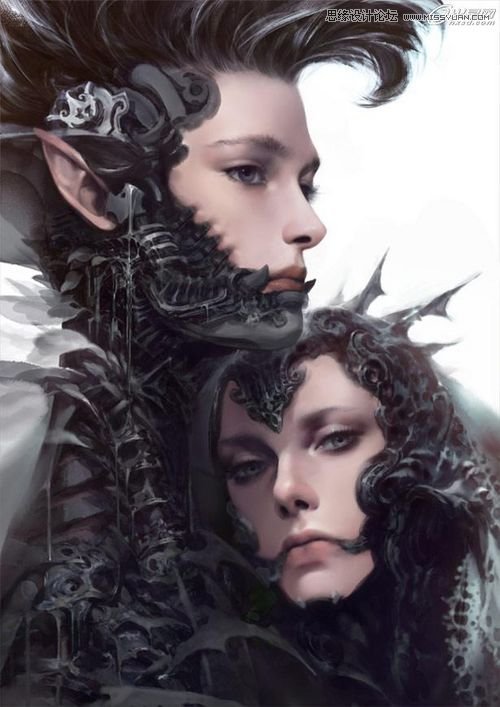 Photoshop绘制纹银插画《赤子》哥特写实技法