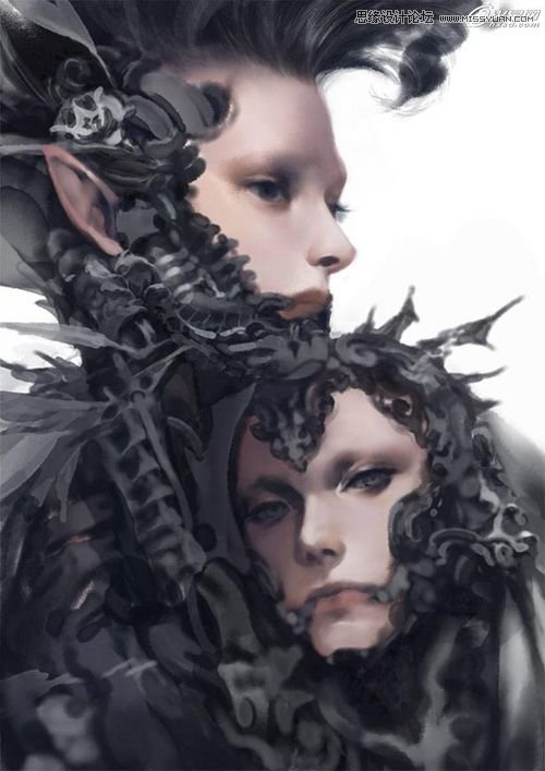 Photoshop绘制纹银插画《赤子》哥特写实技法