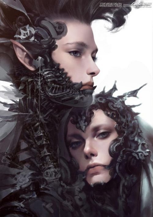 Photoshop绘制纹银插画《赤子》哥特写实技法