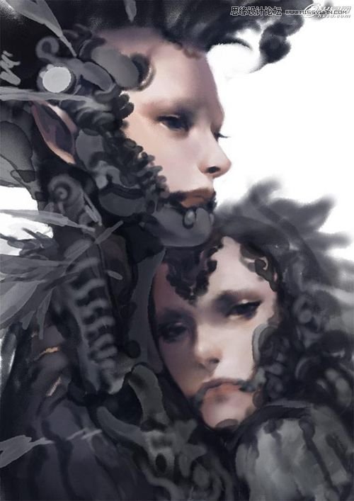 Photoshop绘制纹银插画《赤子》哥特写实技法