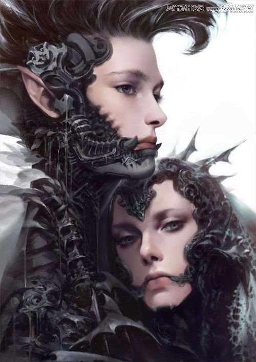 Photoshop绘制纹银插画《赤子》哥特写实技法