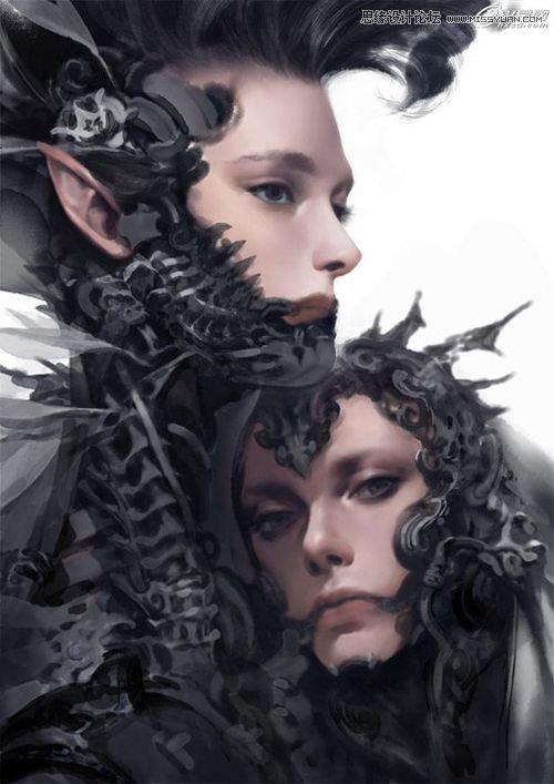 Photoshop绘制纹银插画《赤子》哥特写实技法