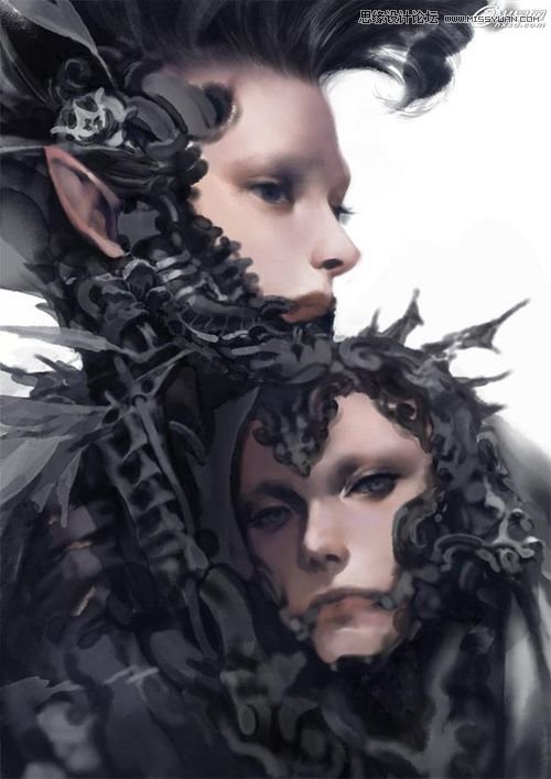 Photoshop绘制纹银插画《赤子》哥特写实技法