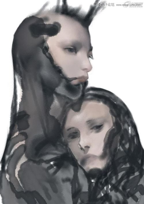 Photoshop绘制纹银插画《赤子》哥特写实技法