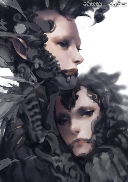 Photoshop绘制纹银插画《赤子》哥特写实技法