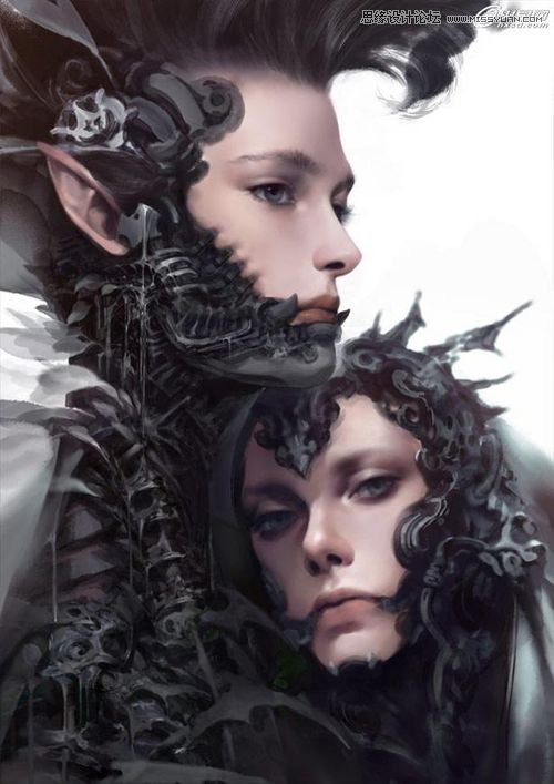 Photoshop绘制纹银插画《赤子》哥特写实技法