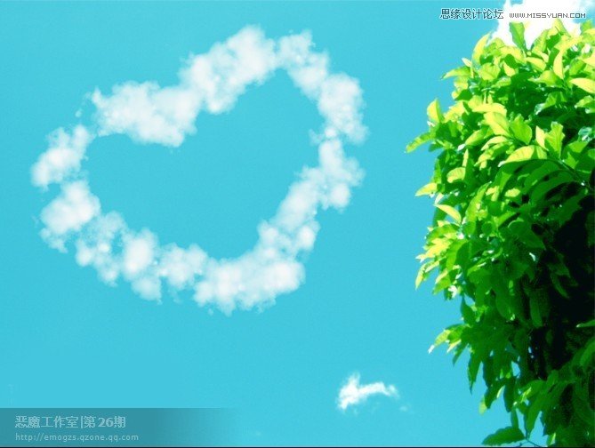 Photoshop使用笔刷制作创意的爱心形状