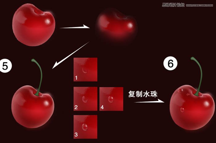 Photoshop绘制逼真的樱桃教程