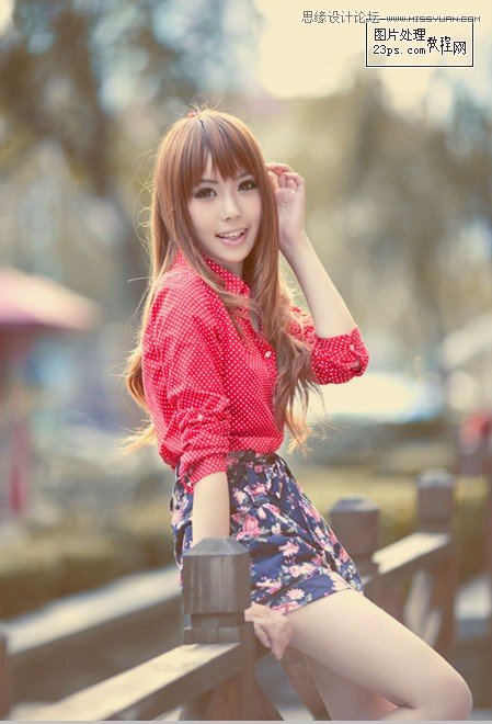 Photoshop调出日系美女复古的黄色调教程