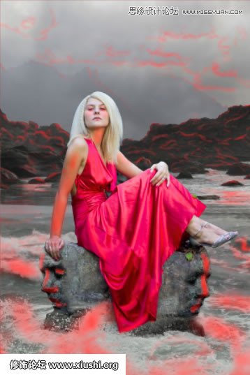 Photoshop合成海边美女宁静的幻想场景教程