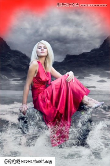 Photoshop合成海边美女宁静的幻想场景教程