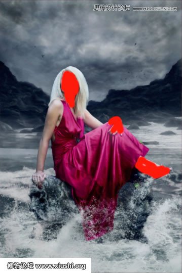 Photoshop合成海边美女宁静的幻想场景教程