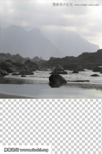 Photoshop合成海边美女宁静的幻想场景教程