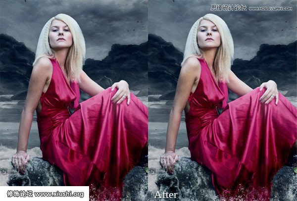 Photoshop合成海边美女宁静的幻想场景教程