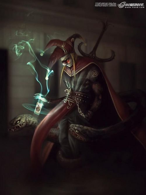 Photoshop绘制复仇小丑绘画实例教程