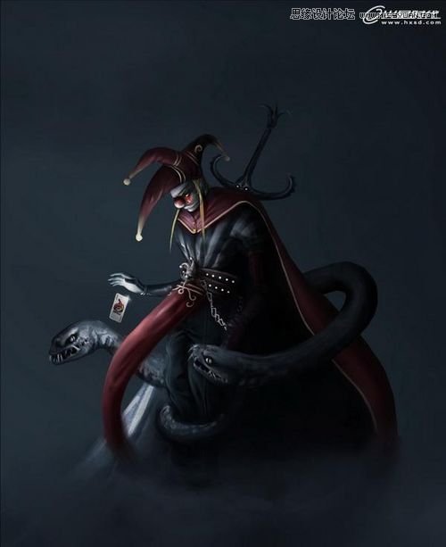 Photoshop绘制复仇小丑绘画实例教程