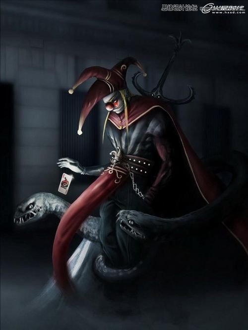 Photoshop绘制复仇小丑绘画实例教程