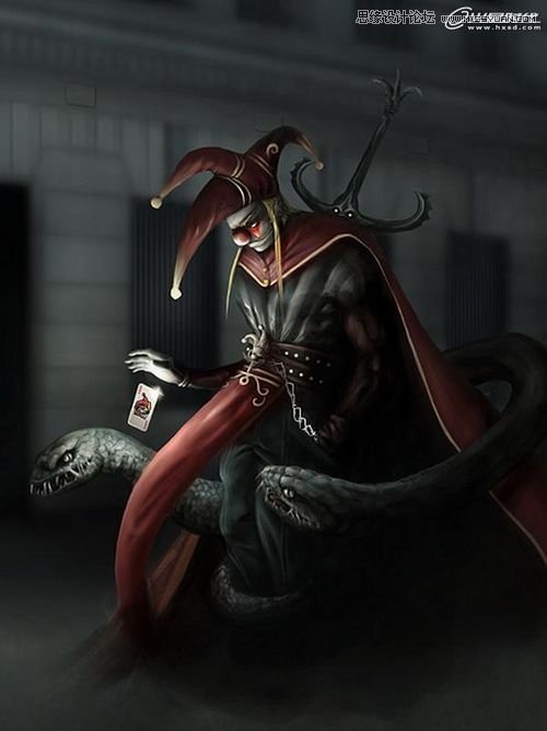 Photoshop绘制复仇小丑绘画实例教程