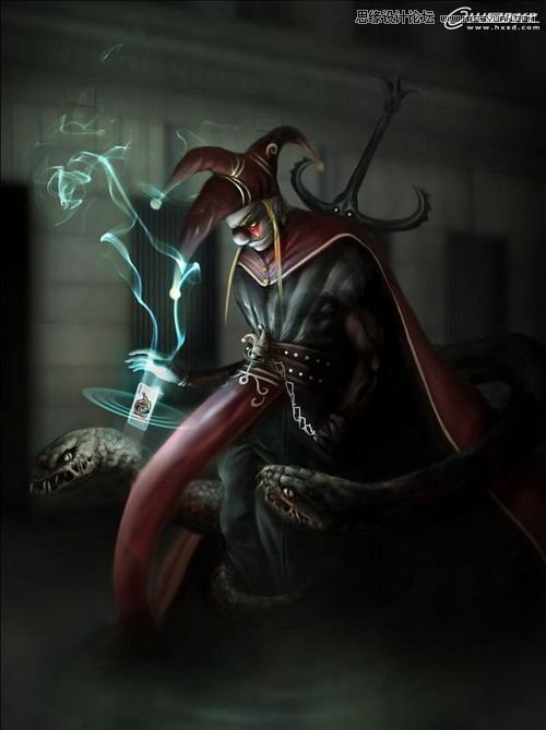 Photoshop绘制复仇小丑绘画实例教程