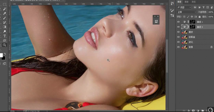Photoshop调出泳池美女照片古铜色效果