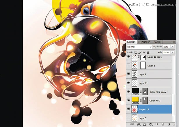 Photoshop使用液化滤镜制作艺术插画效果
