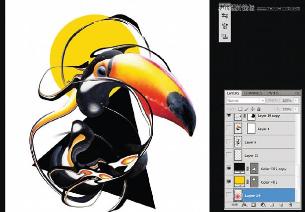 Photoshop使用液化滤镜制作艺术插画效果