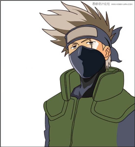 Photoshop绘制火影忍者卡卡西教程