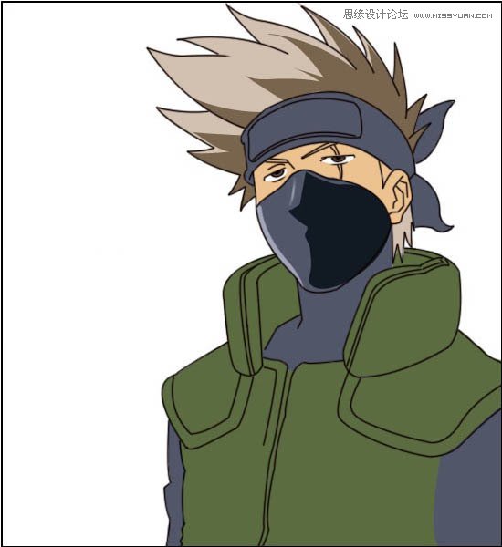 Photoshop绘制火影忍者卡卡西教程