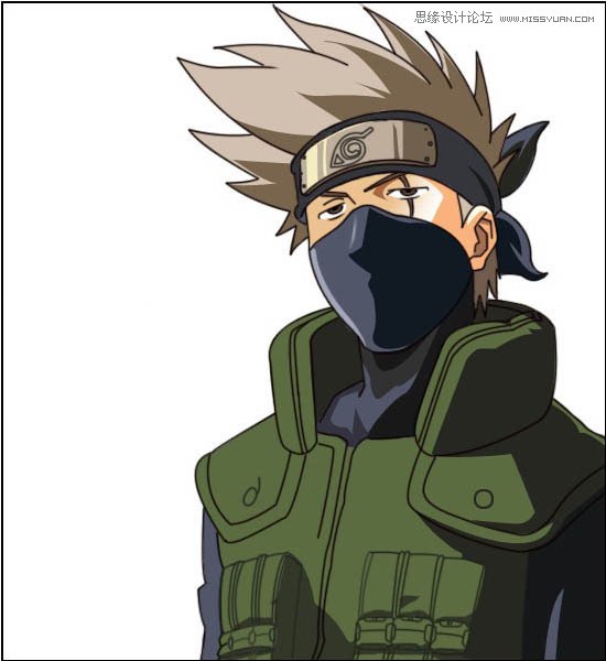 Photoshop绘制火影忍者卡卡西教程