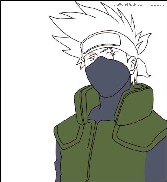 Photoshop绘制火影忍者卡卡西教程