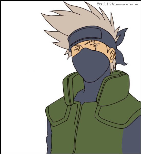 Photoshop绘制火影忍者卡卡西教程