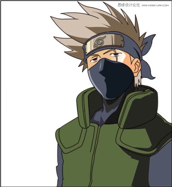 Photoshop绘制火影忍者卡卡西教程