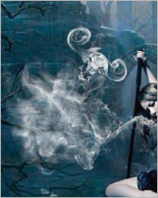 Photoshop合成暗色效果的地狱女战士