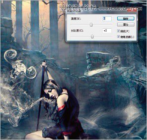 Photoshop合成暗色效果的地狱女战士