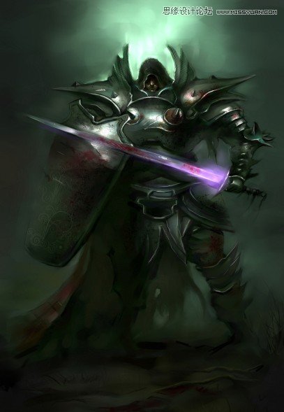 Photoshop结合手绘板绘制游戏人物堕落骑士