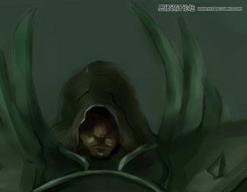 Photoshop结合手绘板绘制游戏人物堕落骑士