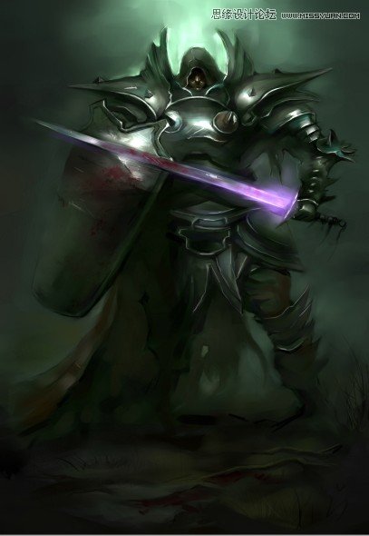 Photoshop结合手绘板绘制游戏人物堕落骑士