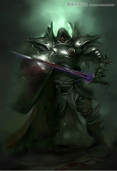 Photoshop结合手绘板绘制游戏人物堕落骑士