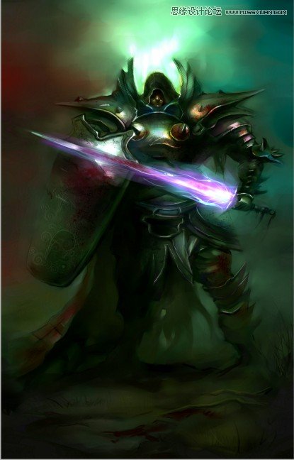 Photoshop结合手绘板绘制游戏人物堕落骑士