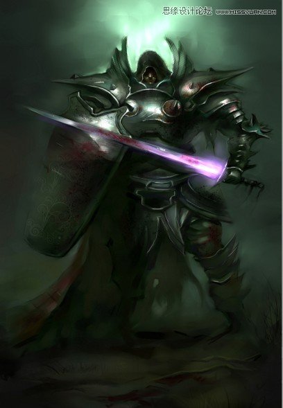 Photoshop结合手绘板绘制游戏人物堕落骑士