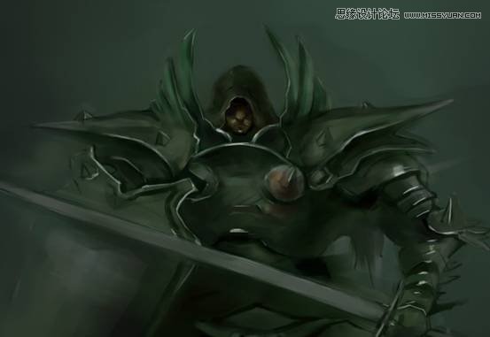 Photoshop结合手绘板绘制游戏人物堕落骑士