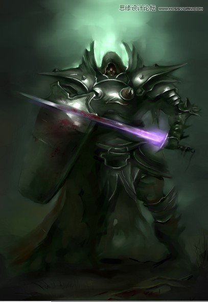 Photoshop结合手绘板绘制游戏人物堕落骑士