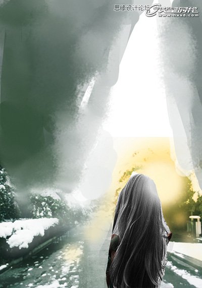 Photoshop绘制一幅梦幻冰雪童话世界旅游场景